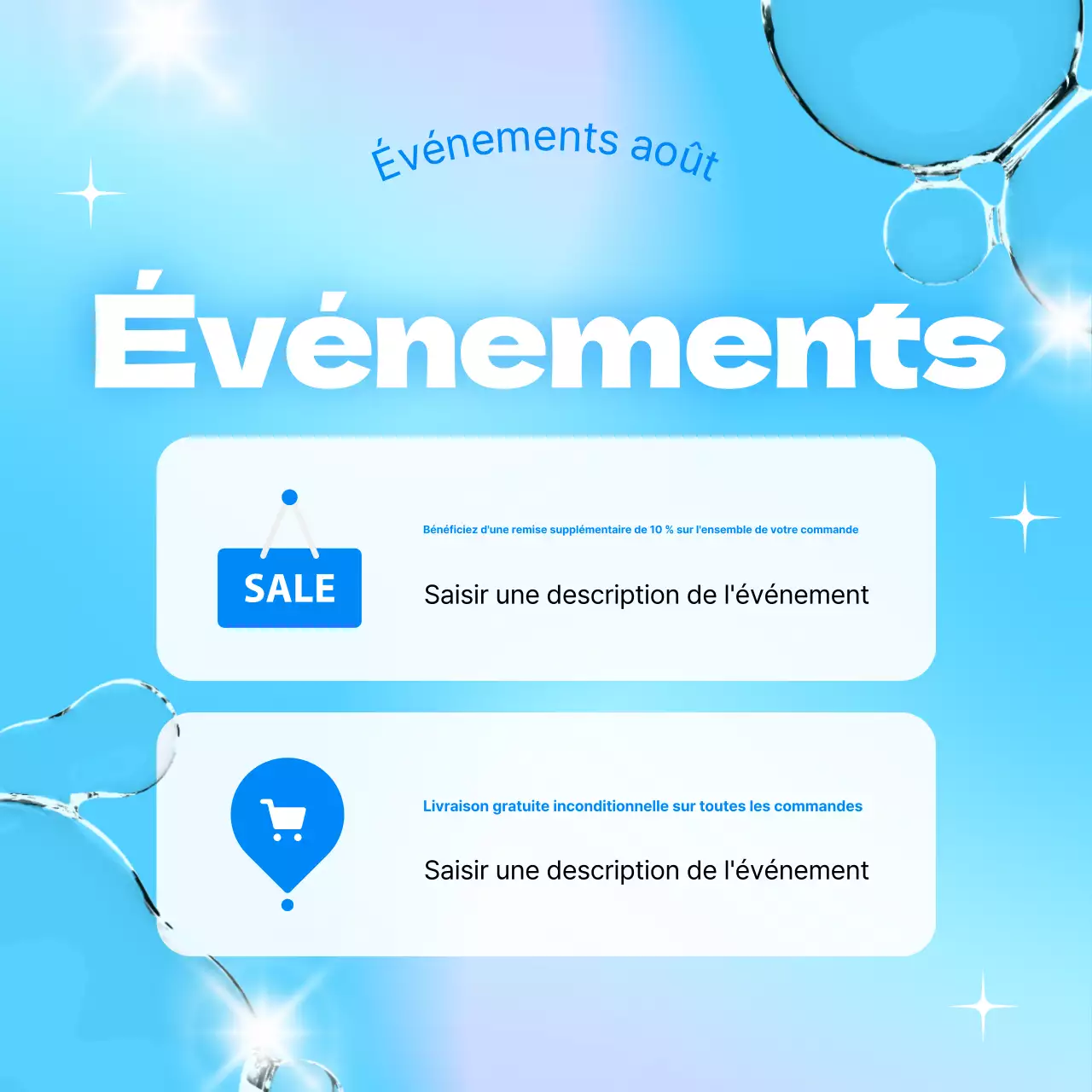 Promouvoir un bel événement estival en bleu et blanc