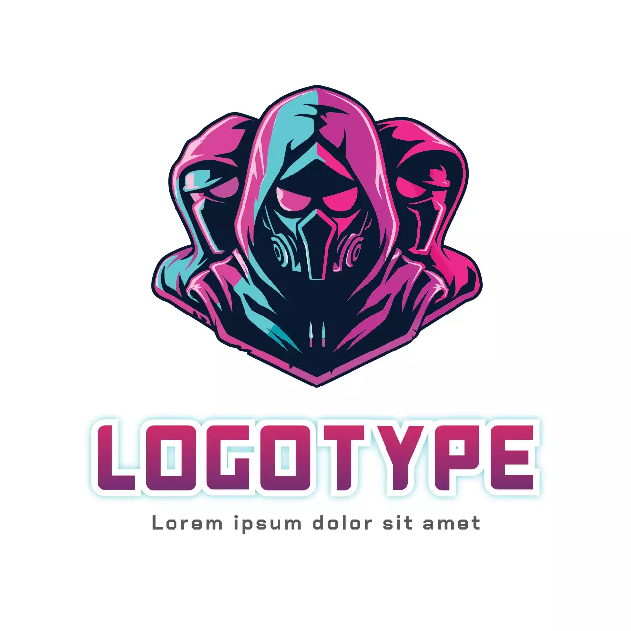 Neon Cyber Gaming Logo