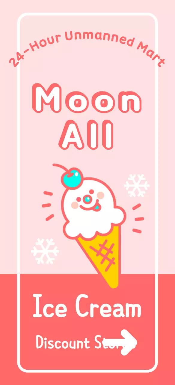 Sweet and cute ice cream character signage