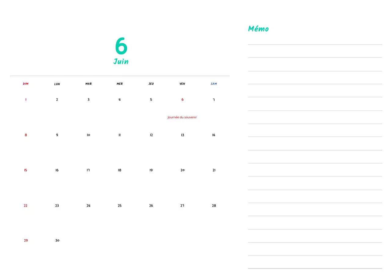 Calendrier du Nouvel An avec de jolies illustrations
