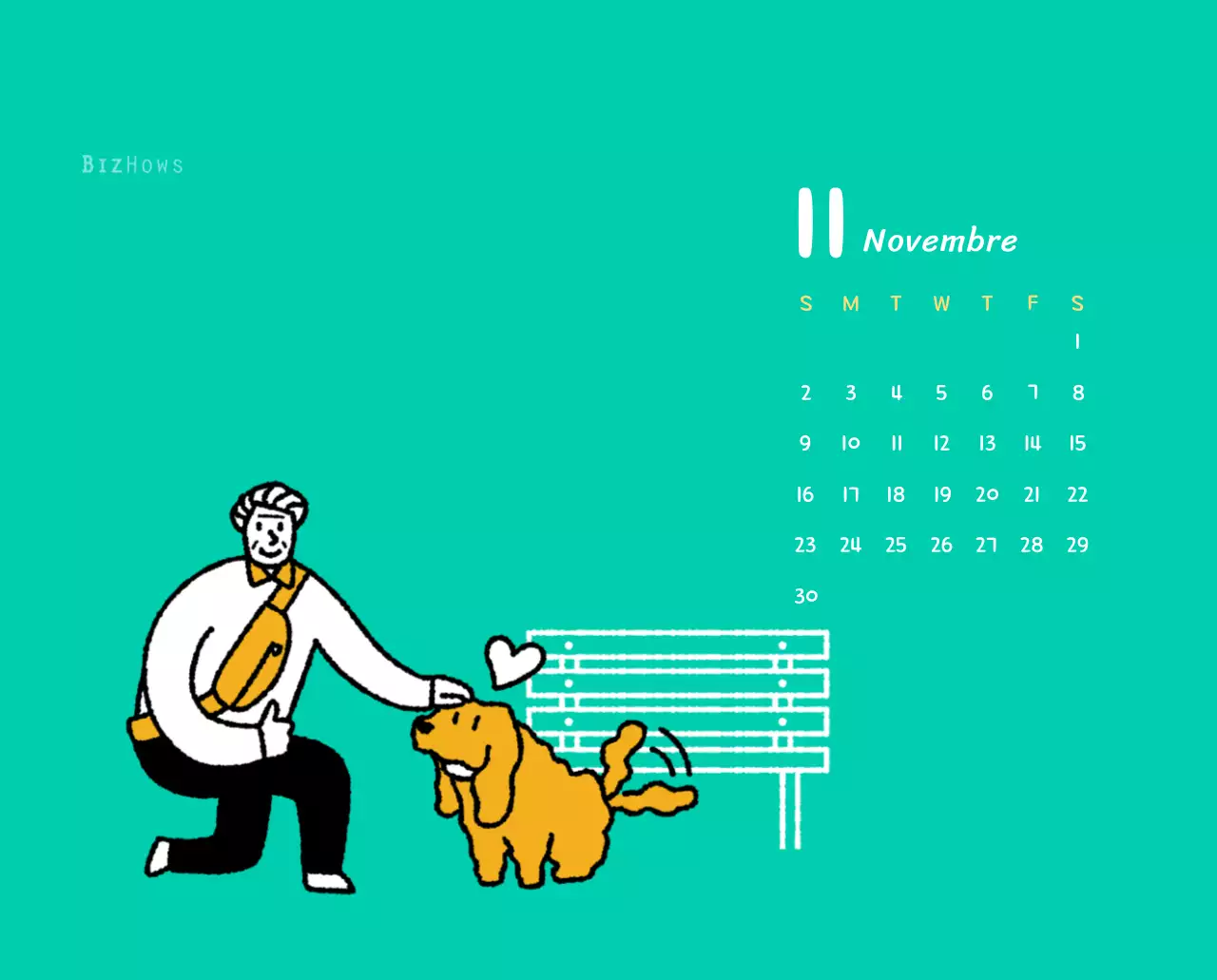 Calendario di Capodanno con simpatiche illustrazioni