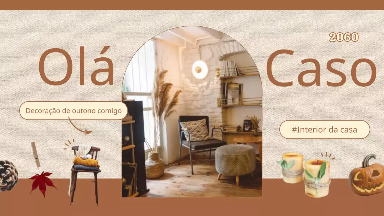 Capa para adereços de decoração de interiores simples de outono em bege e castanho