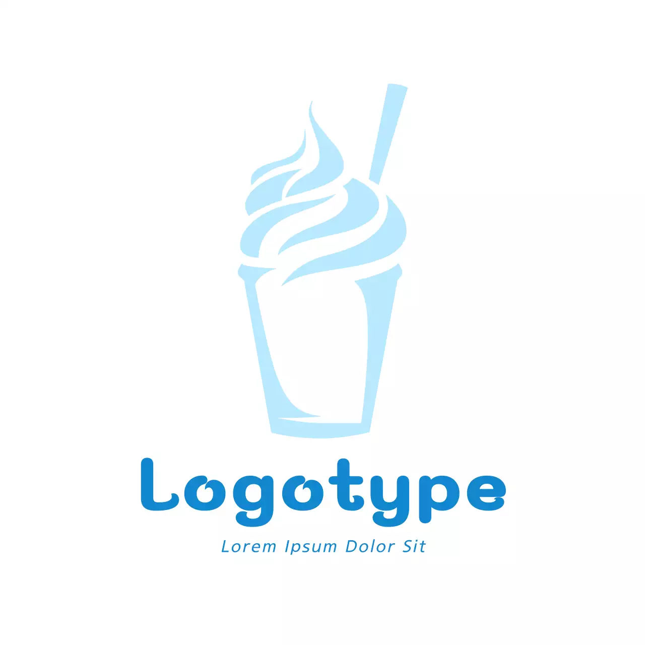 Blue Minimal Dessert Logo