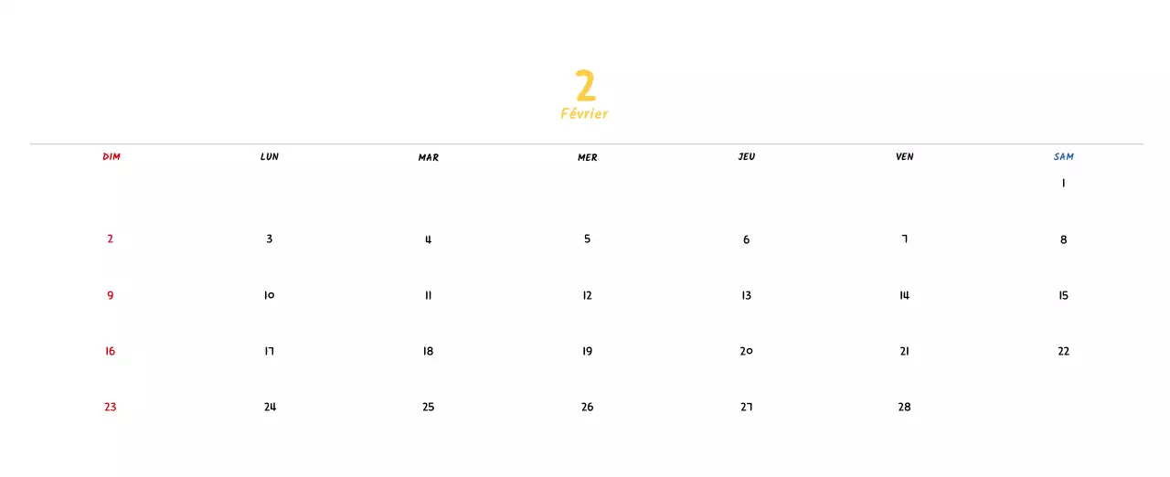 Calendrier du Nouvel An avec de jolies illustrations