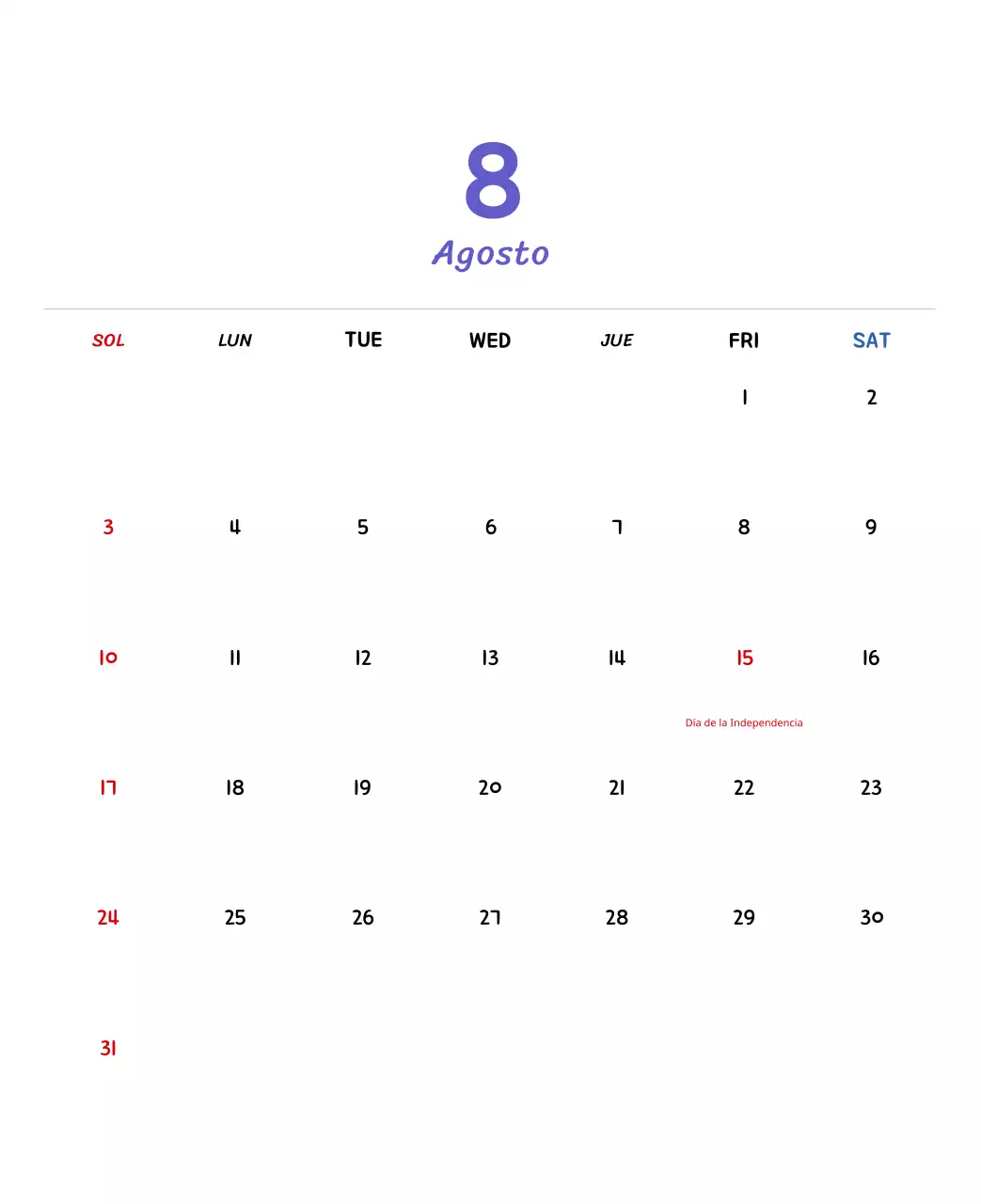 Calendario de Año Nuevo con simpáticas ilustraciones
