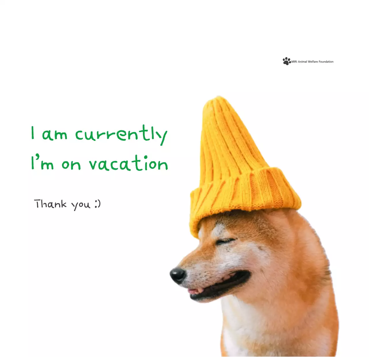 Một cuốn lịch có hình một chú chó và lời nhắn dễ thương màu xanh lục.