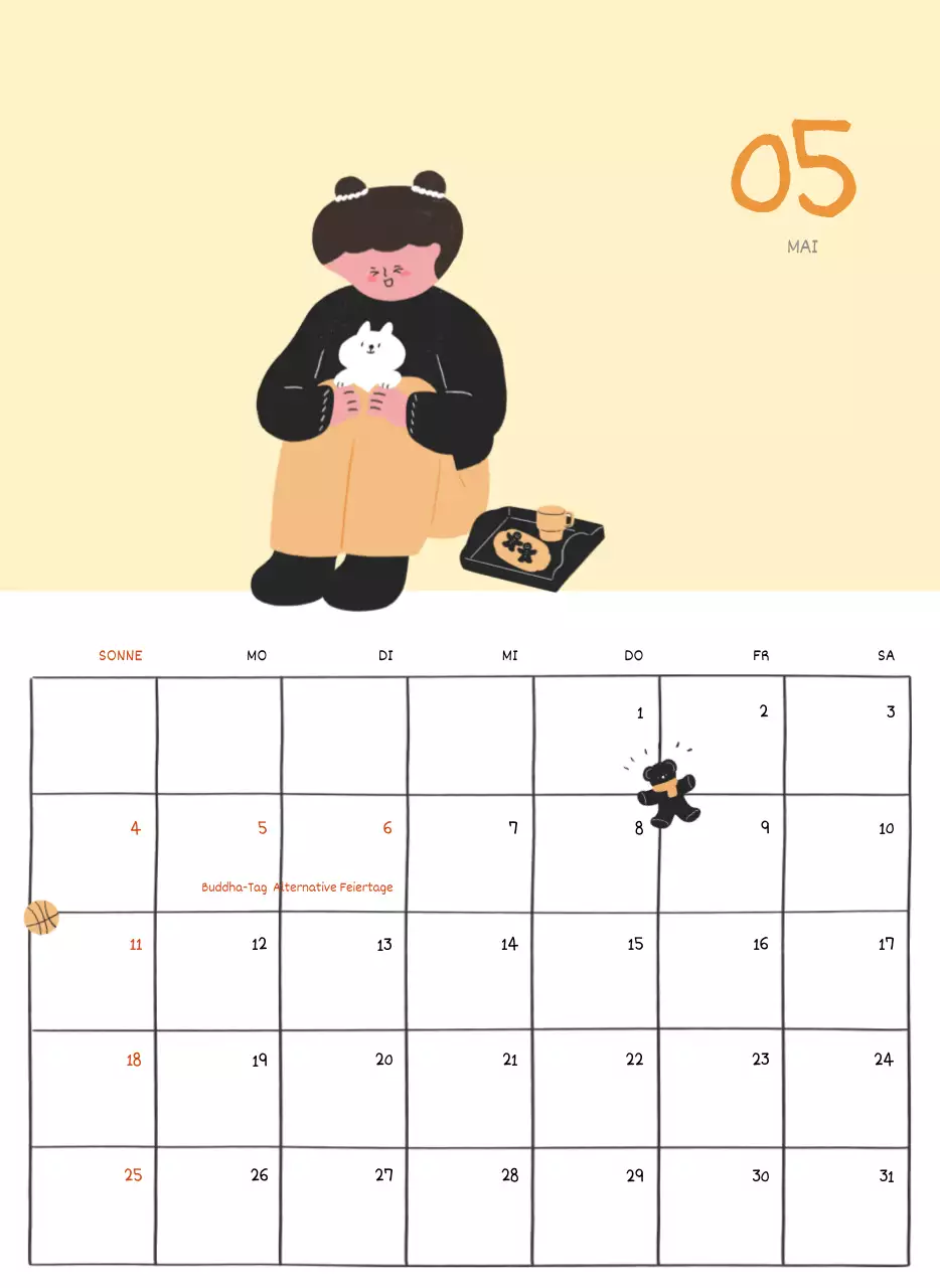 Ein buntes und niedliches Illustrationskonzept für den Alltag