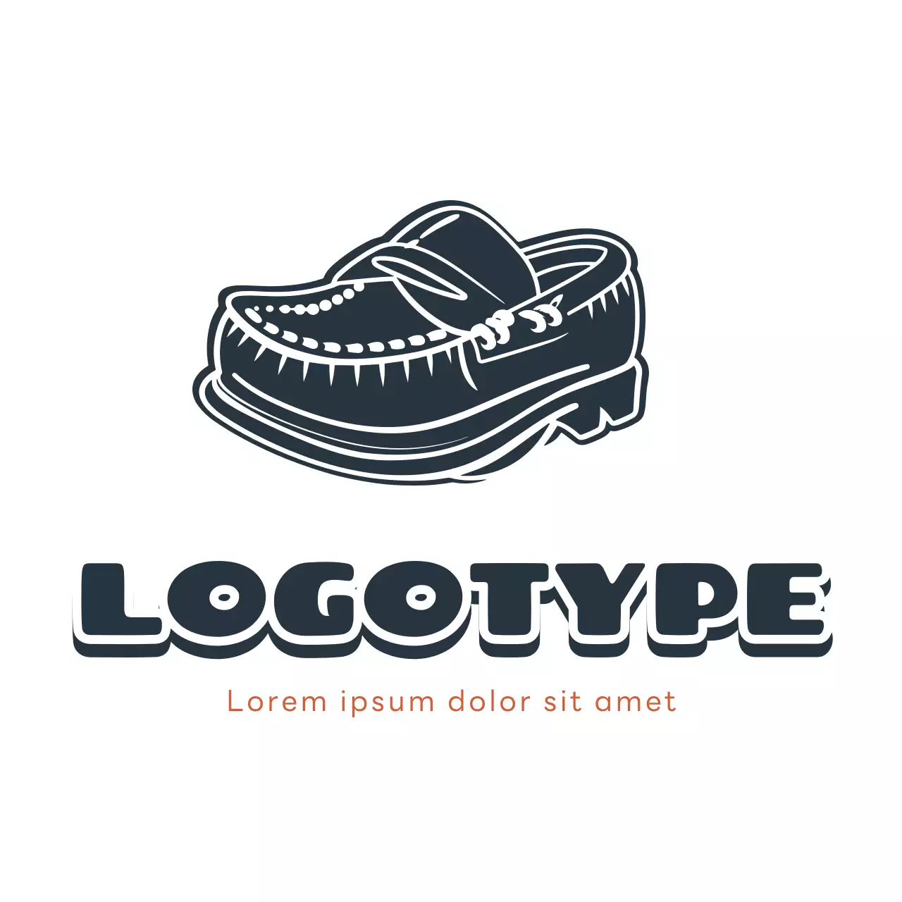 Navy Vintage Shoe Logo