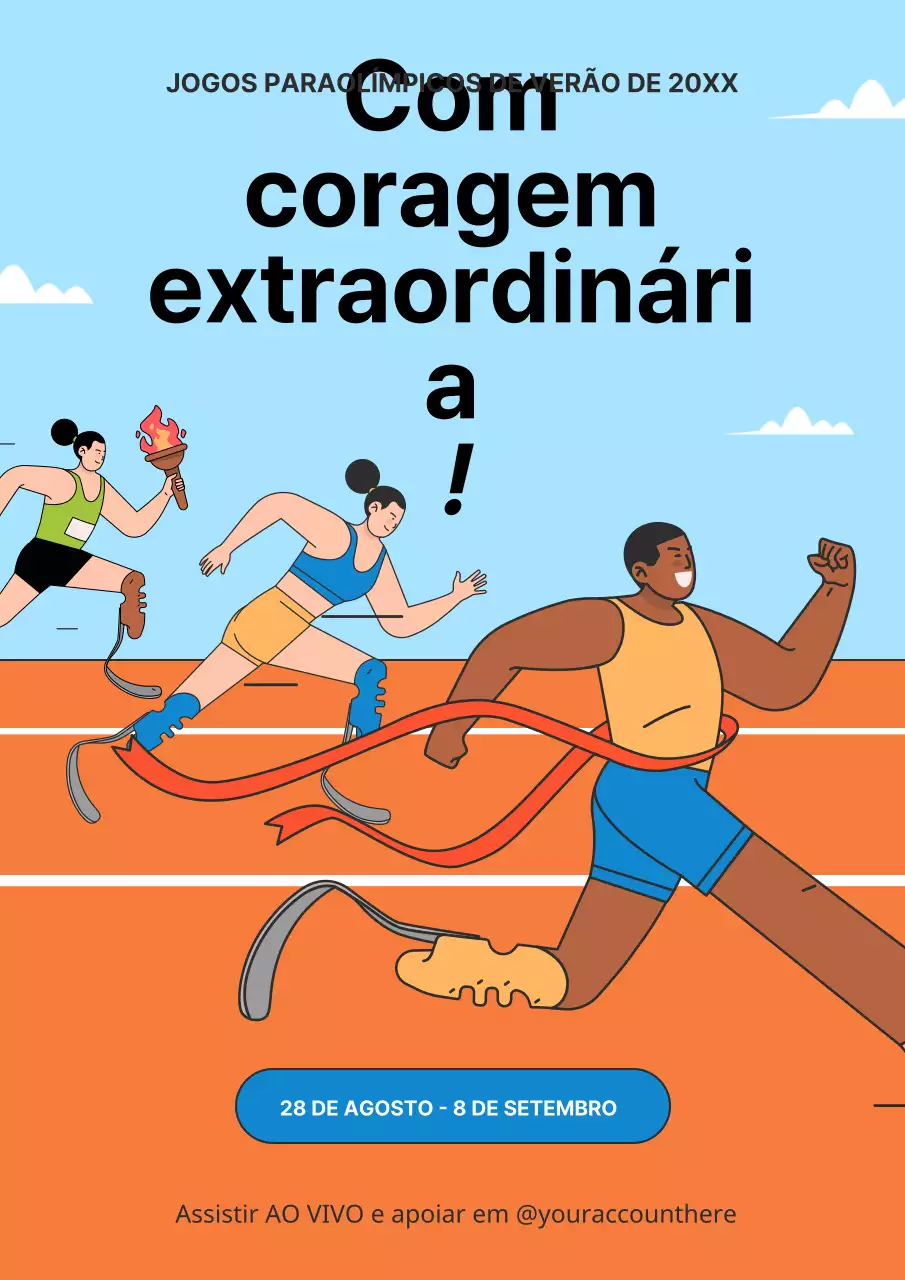 Promover os Jogos Paraolímpicos de verão em azul e laranja