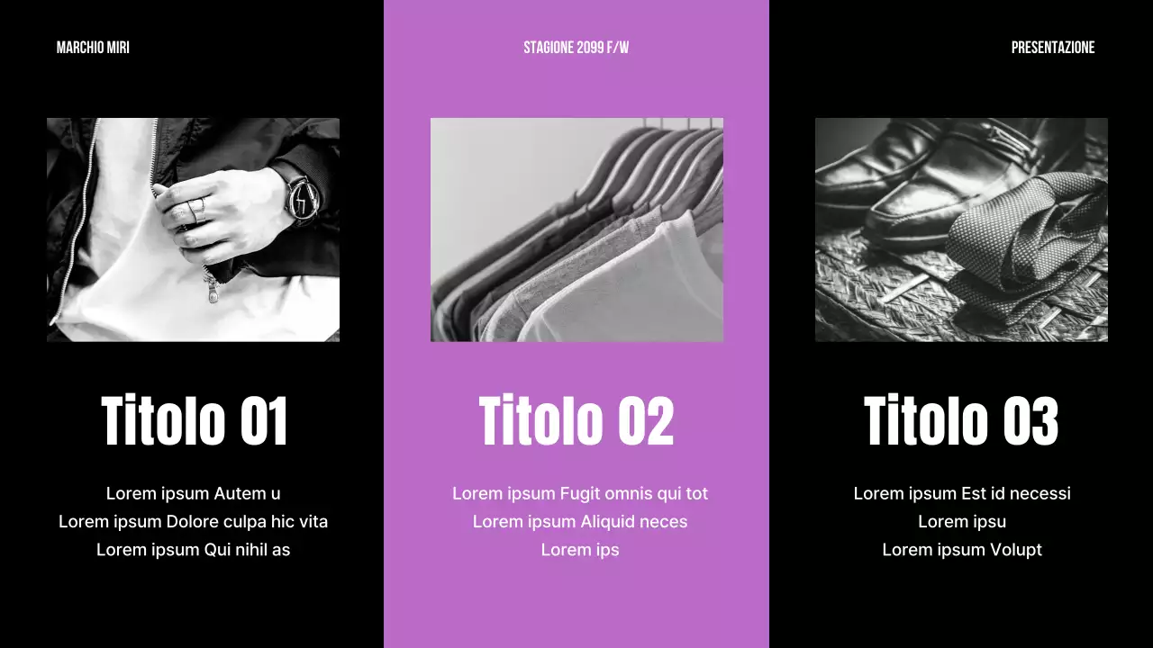 Una semplice dichiarazione del marchio in nero e viola