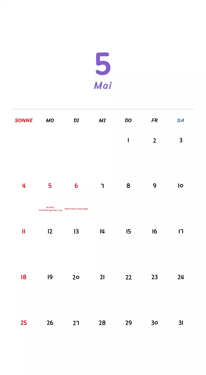 Neujahrskalender mit niedlichen Illustrationen