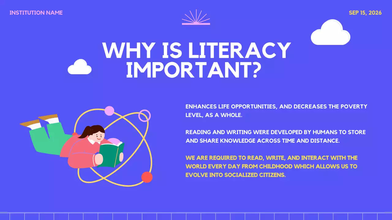 Blue Modern Literacy Presentation