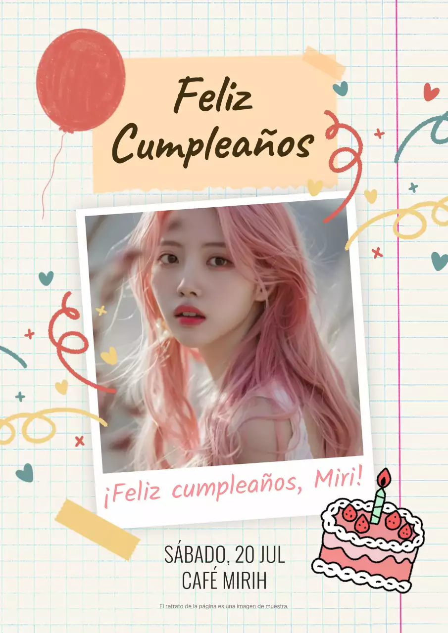 Promover un café de cumpleaños ídolo rosa y lindo
