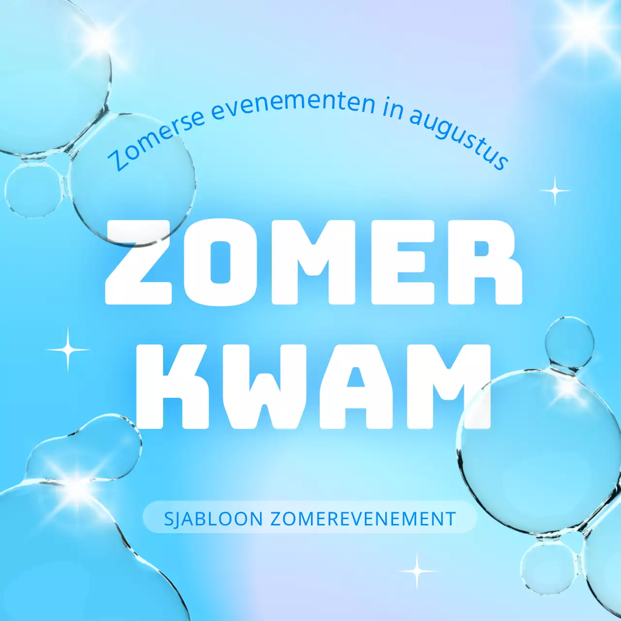 Promoot een mooi zomerevenement in blauw en wit