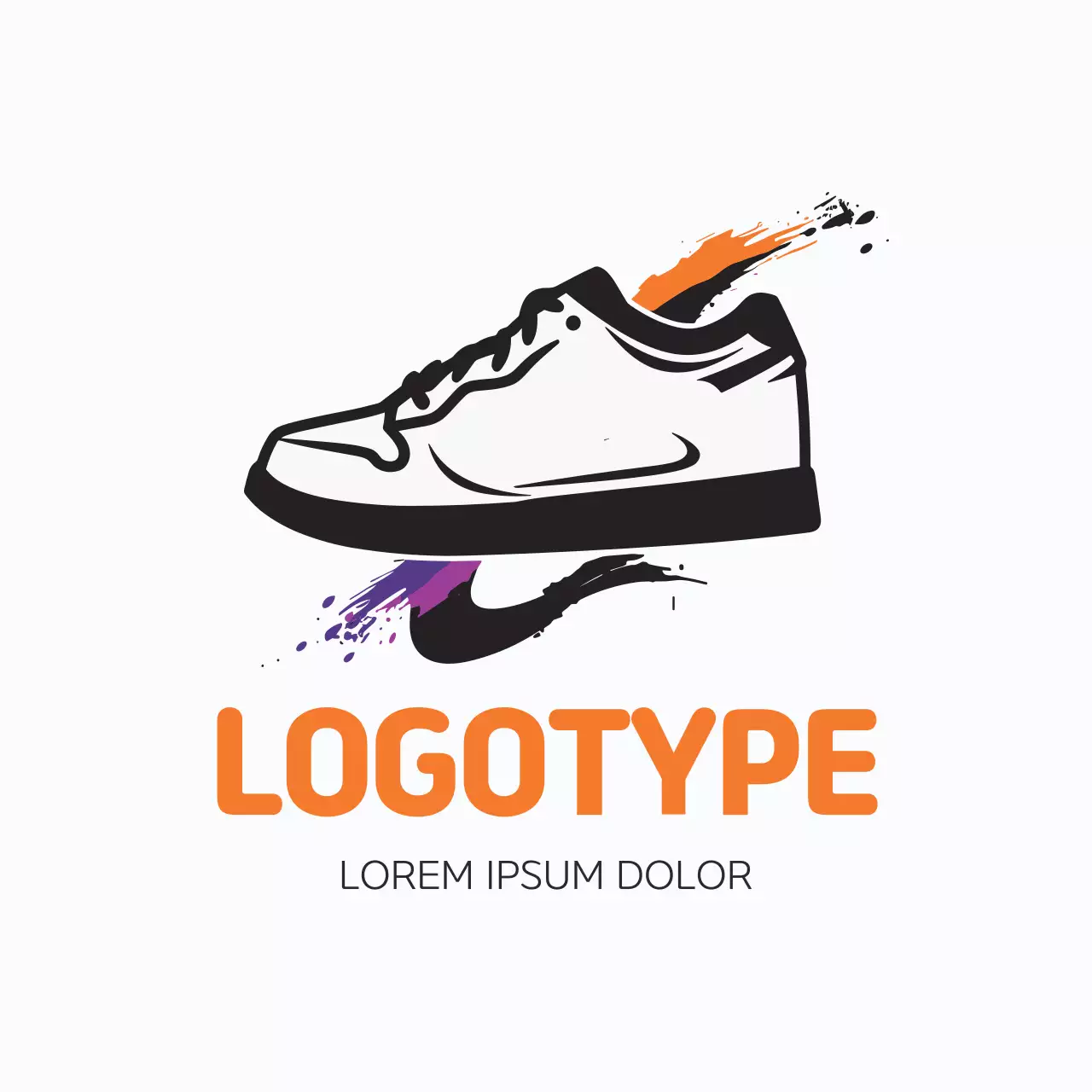 Orange Modern Sneaker Logo