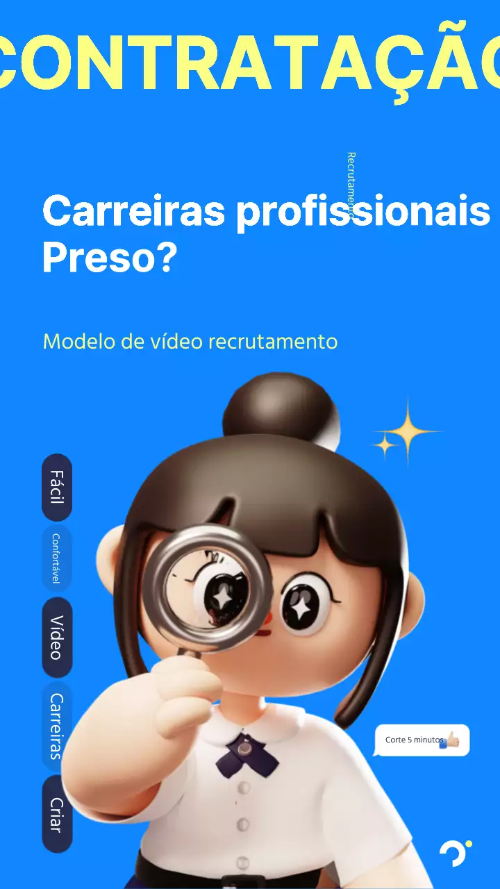 Um bonito anúncio de recrutamento azul e amarelo
