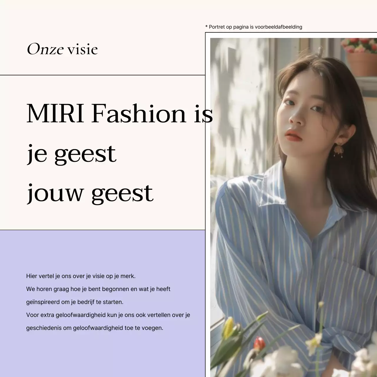 Modern merk promoten in lavendel en ivoor