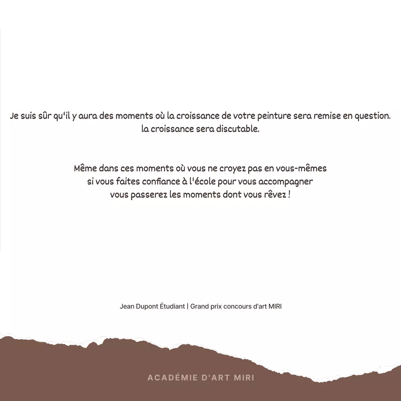 Promouvoir les témoignages avec des touches de brun et d'orange