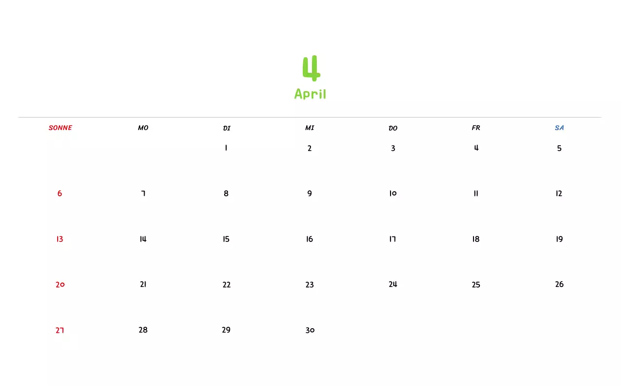 Neujahrskalender mit niedlichen Illustrationen