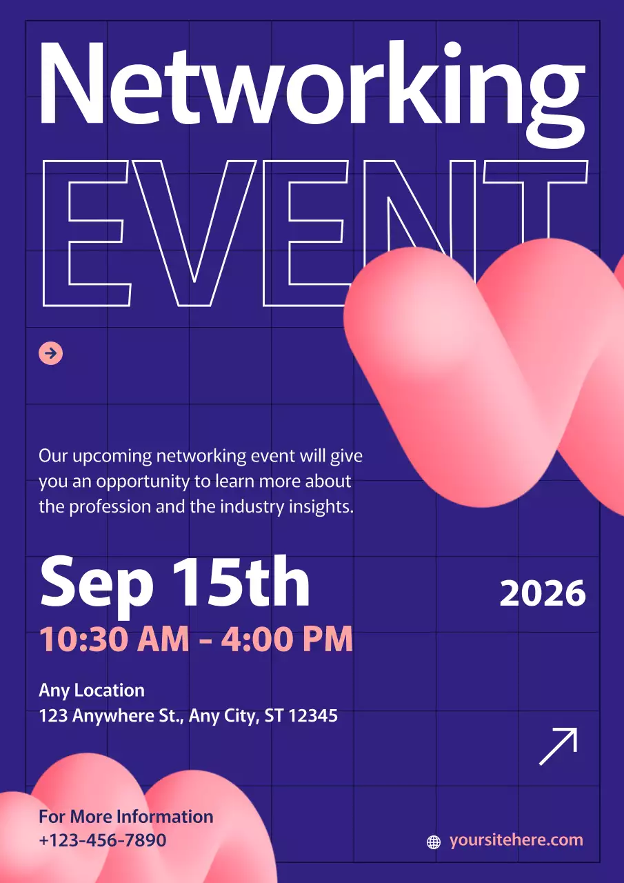 Blue Modern Networking Event Announcement Poster