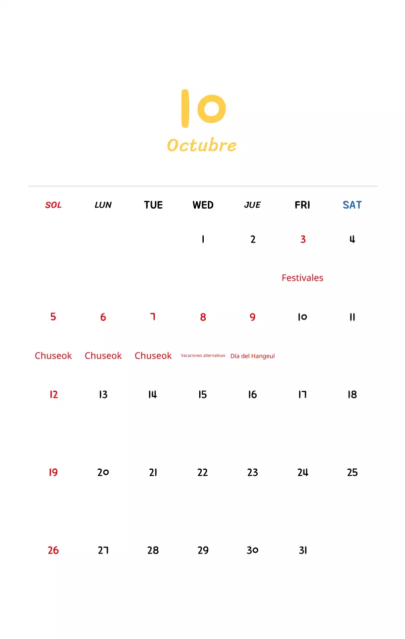 Calendario de Año Nuevo con simpáticas ilustraciones