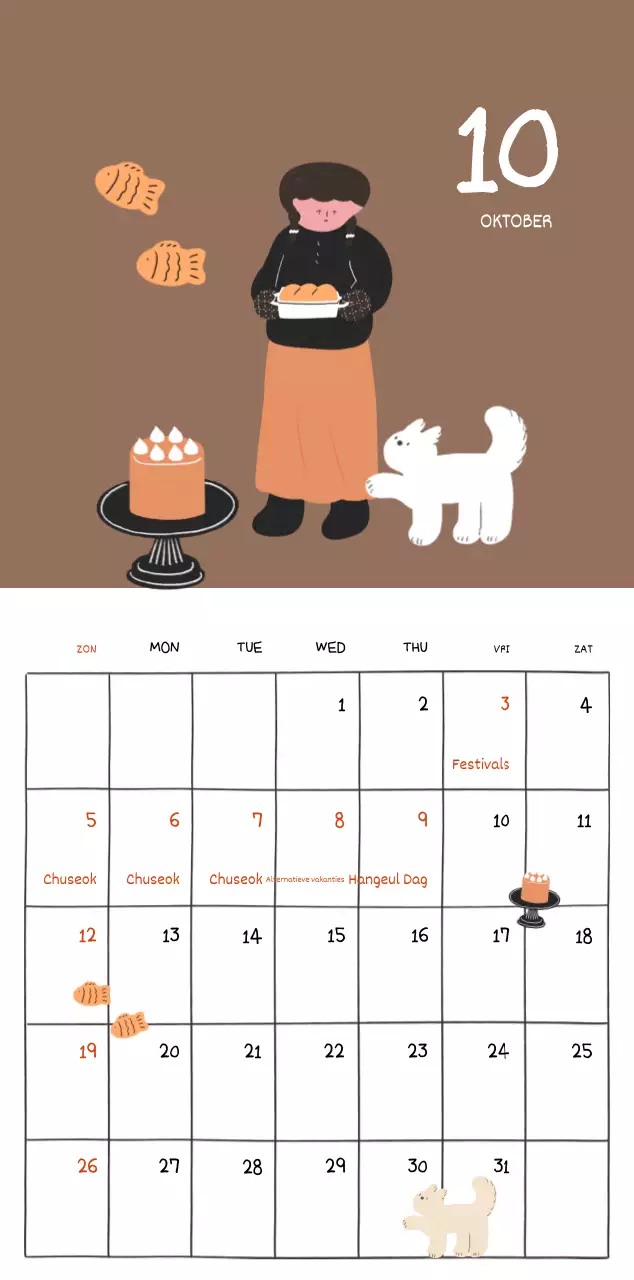 Een kleurrijk en schattig alledaags illustratieconcept