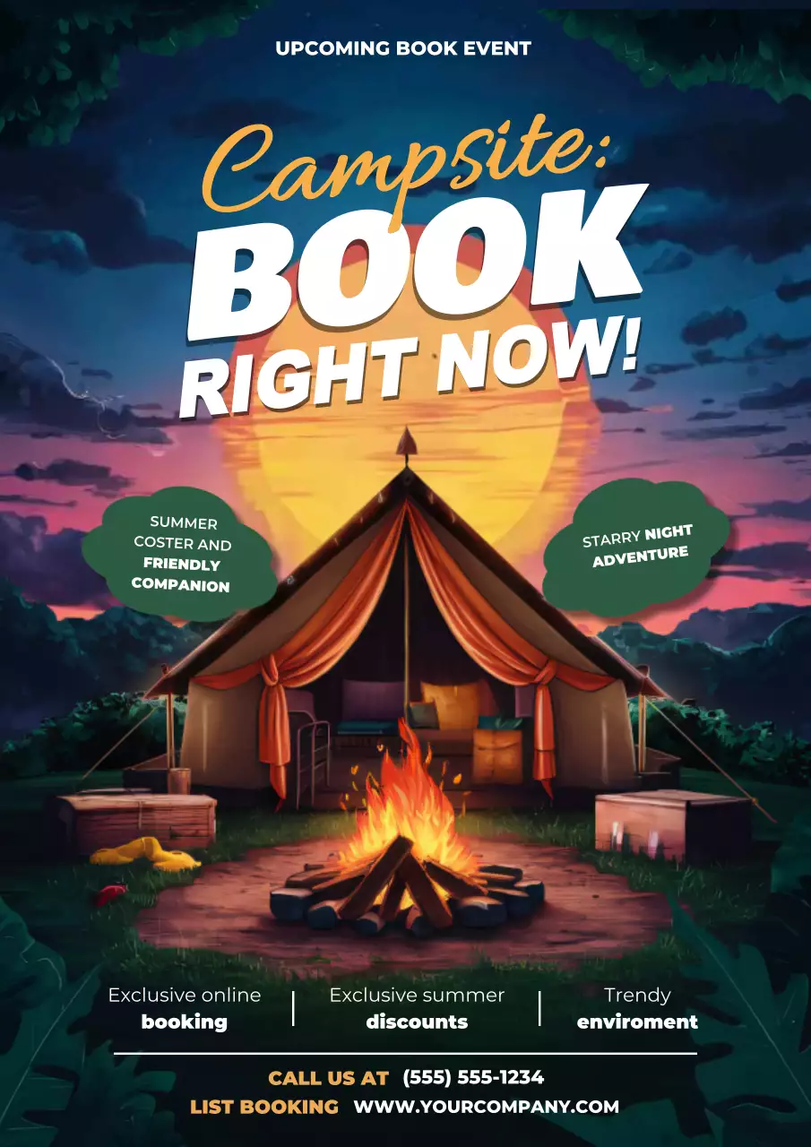 Blue Rustic Campsite Promotion Poster