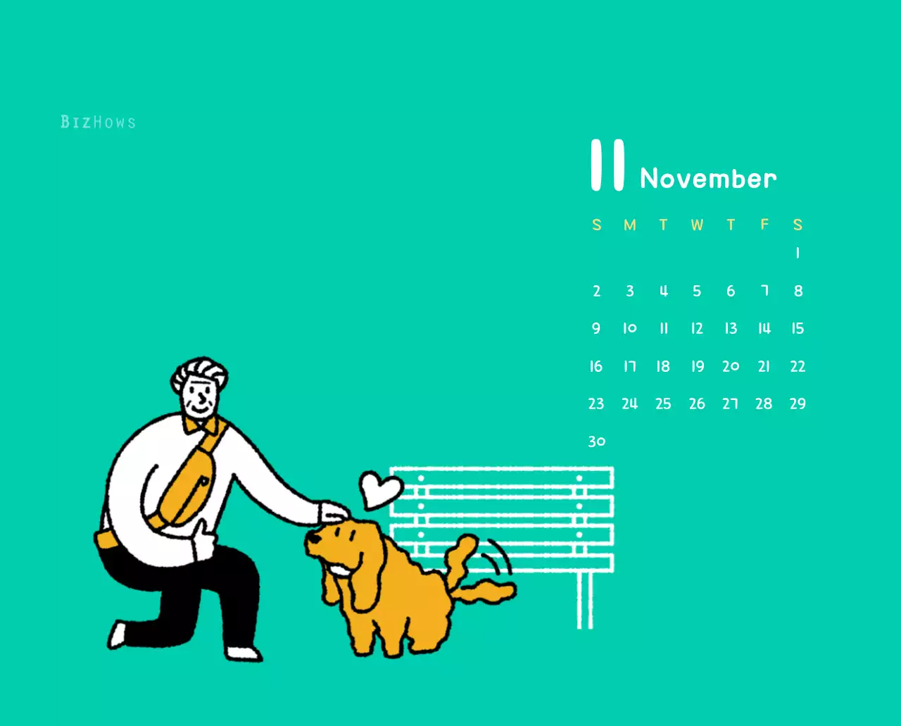 Nieuwjaarskalender met schattige illustraties