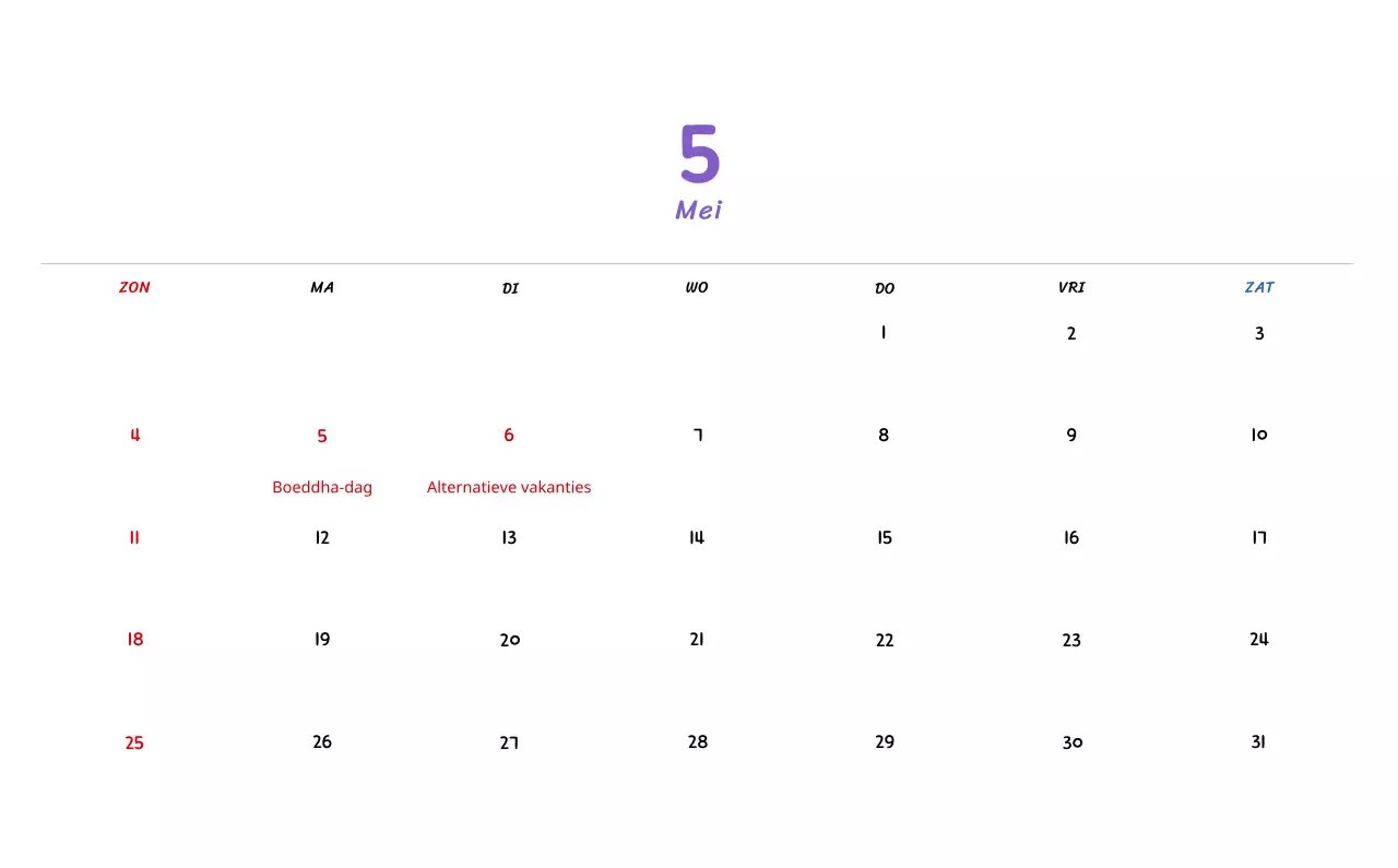 Nieuwjaarskalender met schattige illustraties