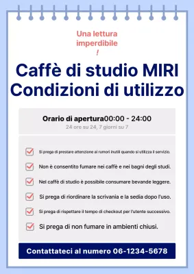 Caffè studio moderno rosso e blu nel centro della città