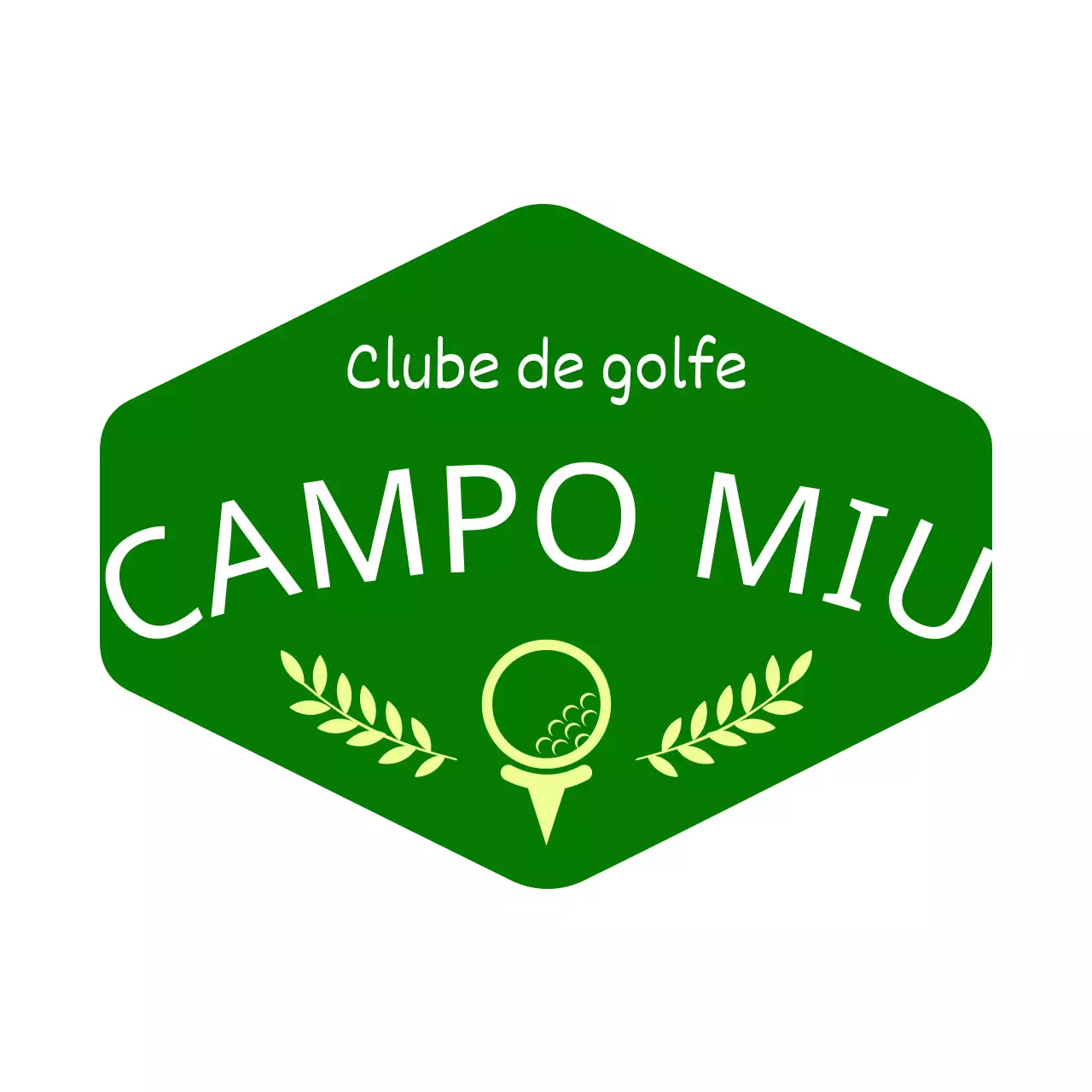 Logótipo para promover um clube de golfe sob a forma de um símbolo de um verde.
