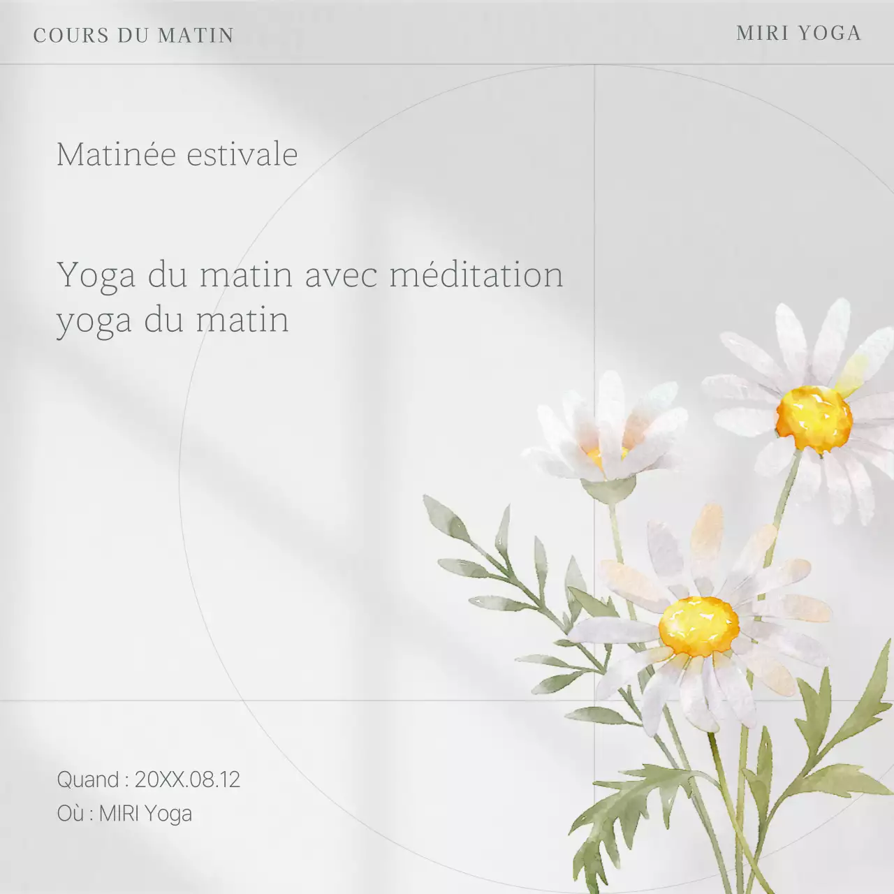 Cours de yoga d'été de Grey's Nature post