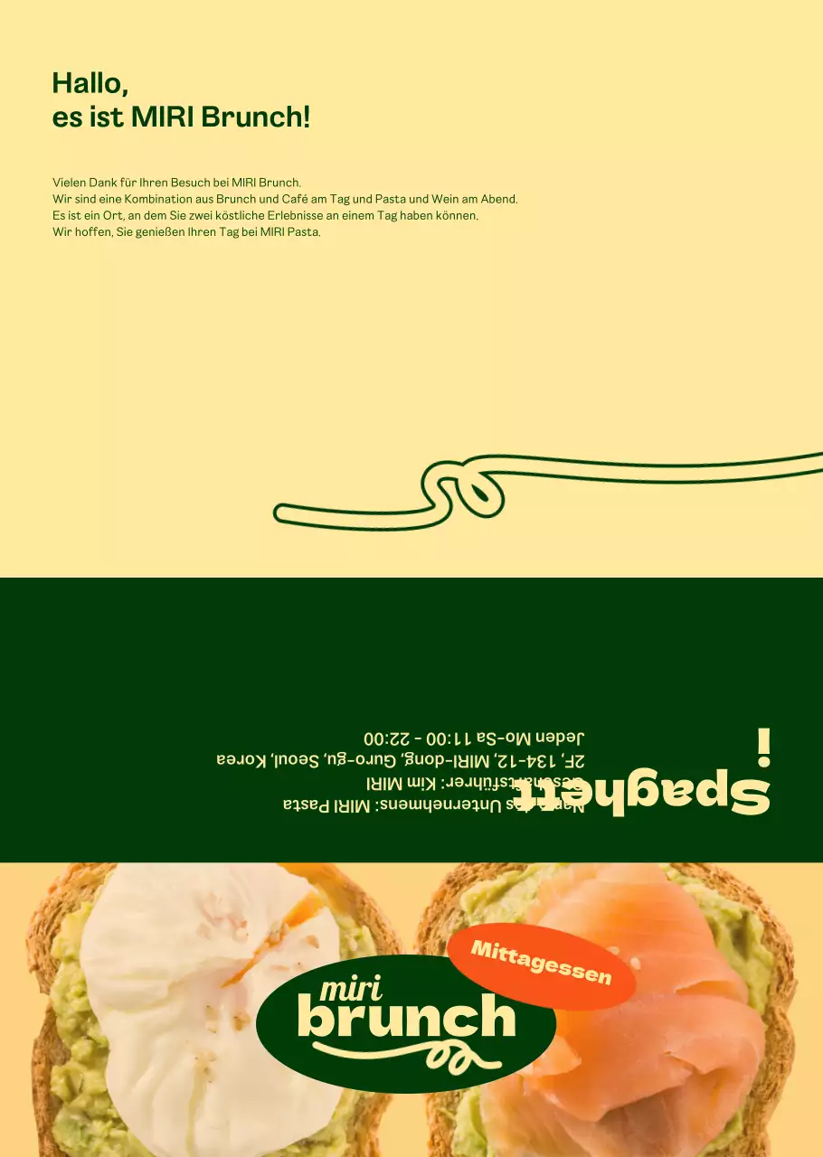 Über das schicke Brunch-Menü in Grün und Elfenbein