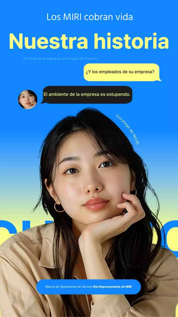 Un bonito anuncio de contratación en azul y amarillo