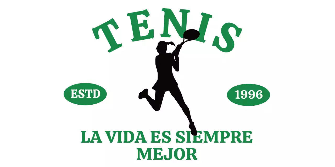 Club de tenis en verde y negro con aire vintage
