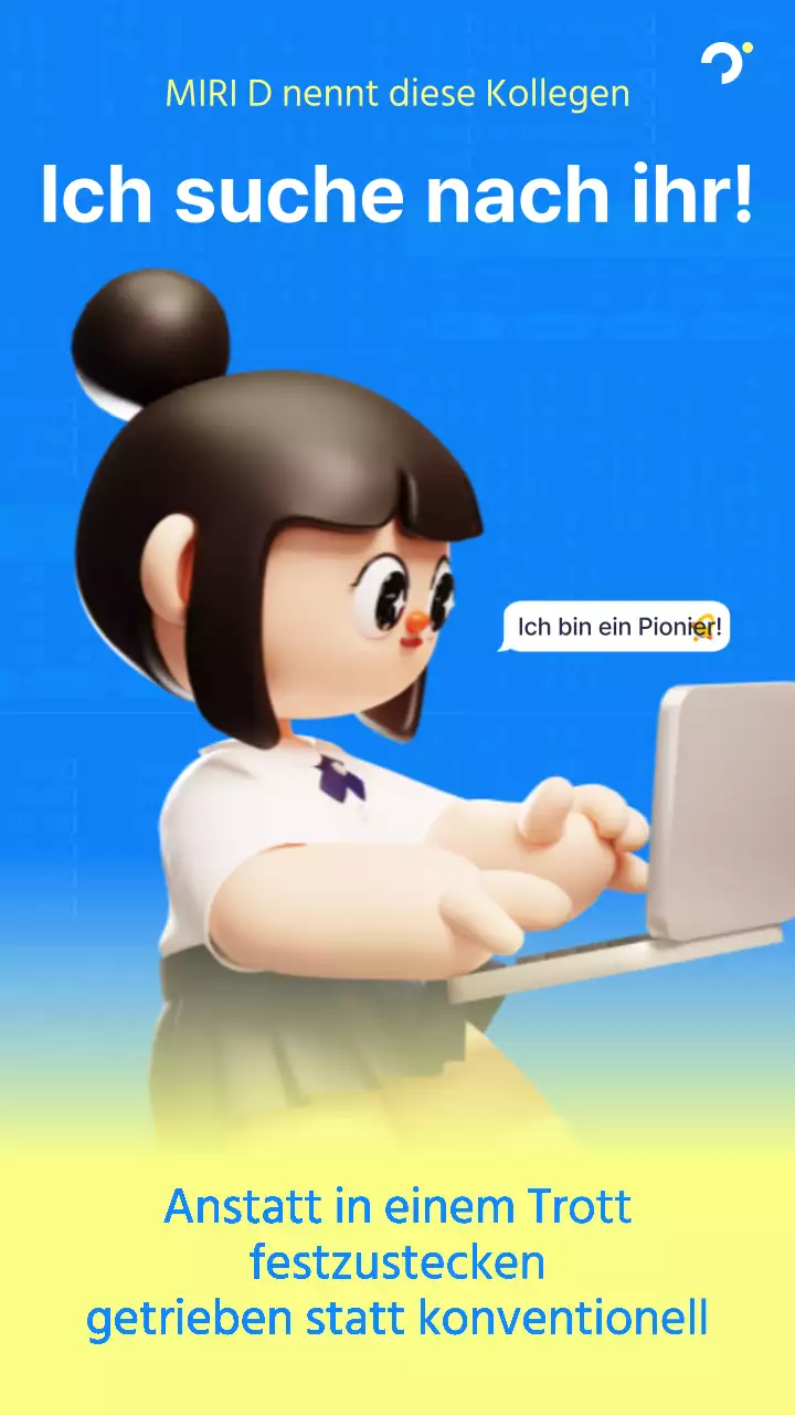 Eine niedliche blau-gelbe Rekrutierungsanzeige