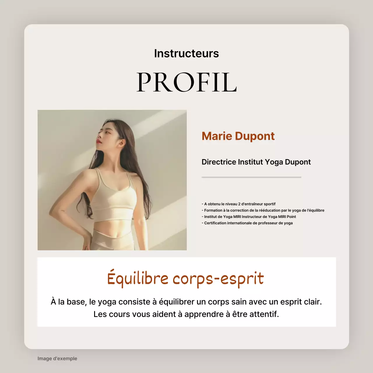 Hong de yoga moderne en beige