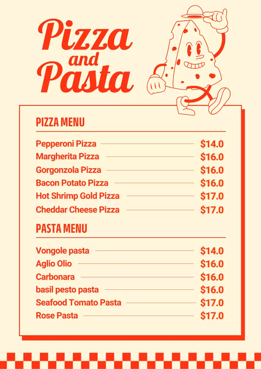 Beige Retro Restaurant Menu Poster