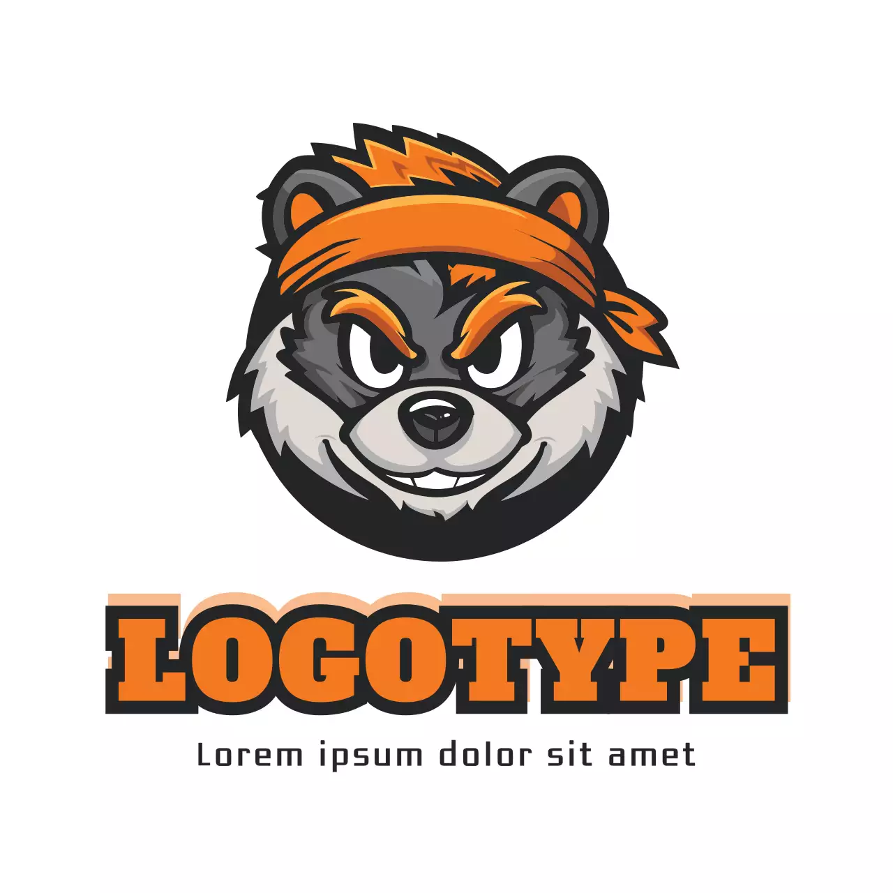 Orange Bold Mascot Logo