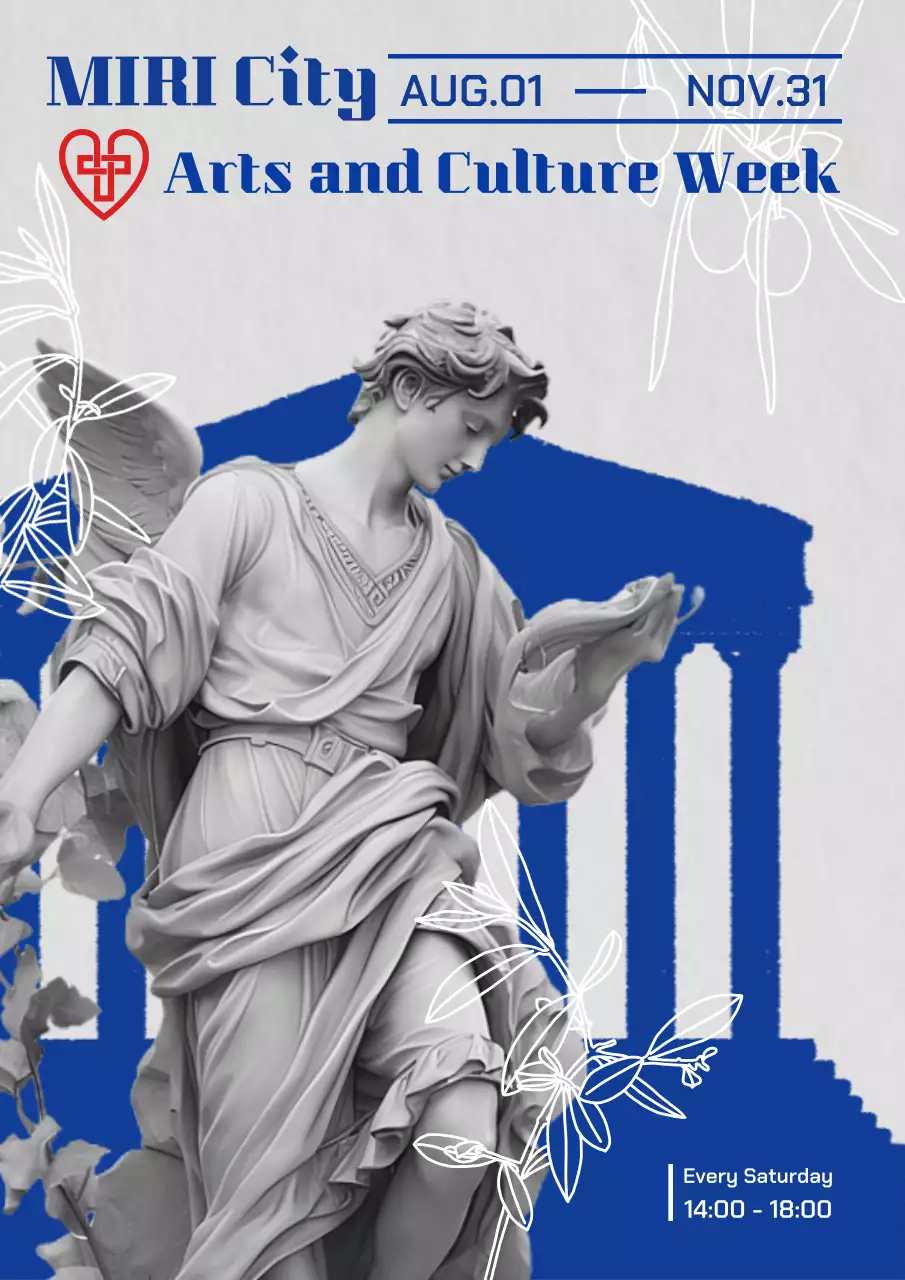 Blue Classic Arts Event Poster