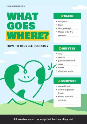 Green Simple Recycling Guide Poster