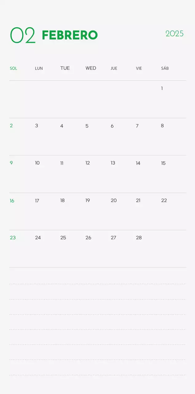 Un calendario con una foto de un cachorro y un bonito mensaje en color verde