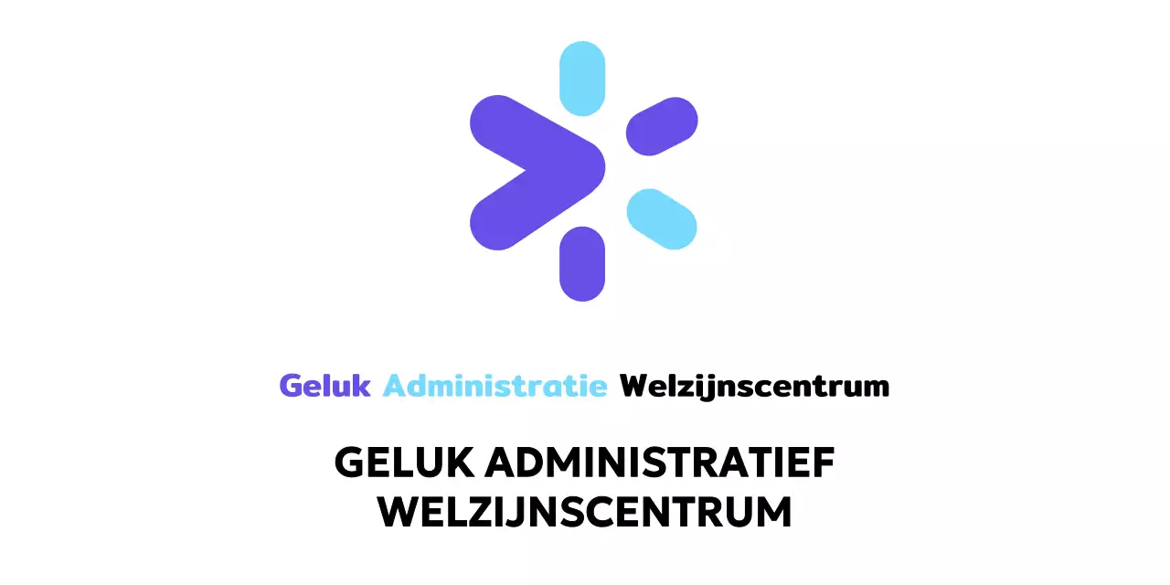 Welzijnscentrum met lichtblauw paars glanzend eenvoudig logo