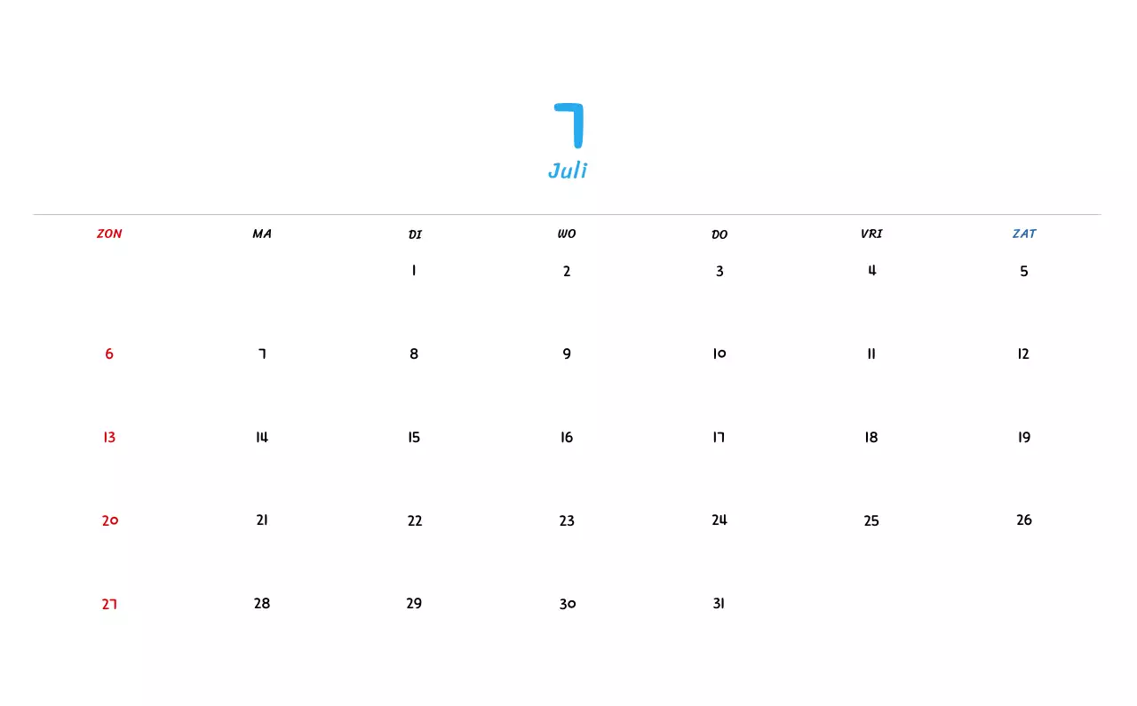 Nieuwjaarskalender met schattige illustraties