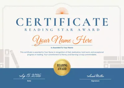 Blue Classic Award Certificate Poster