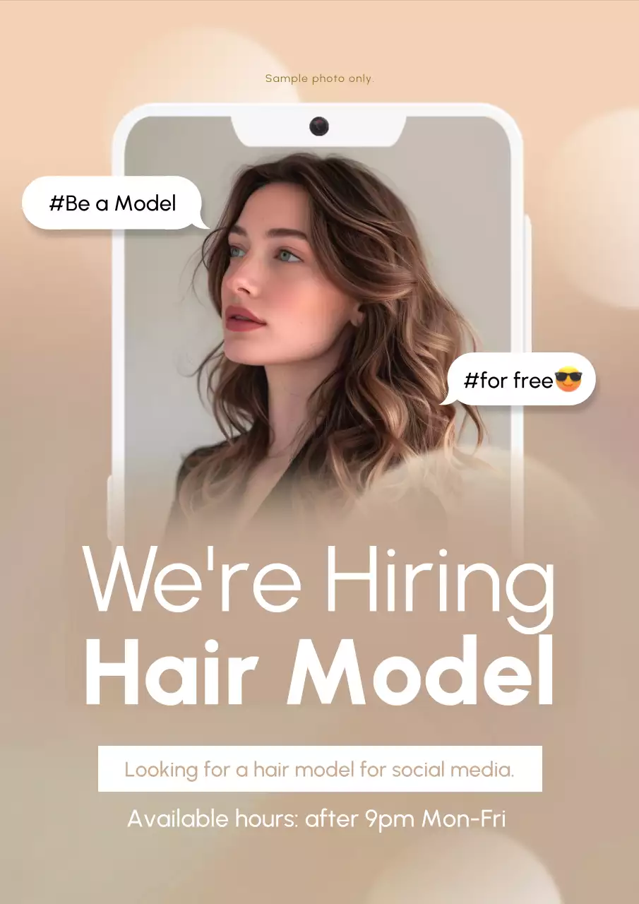 Beige Modern Model Recruitment Poster