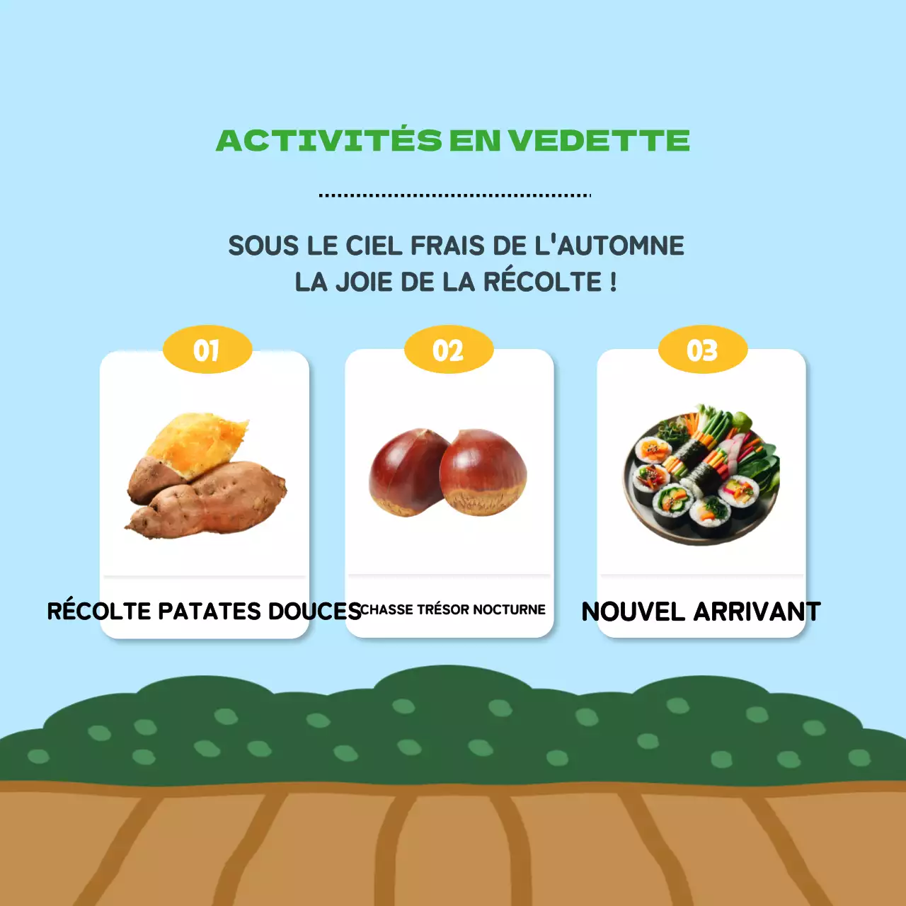 Informations sur la récolte des beaux bleus et jaunes de l'automne