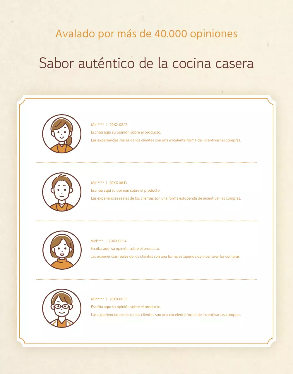 Promueve una tienda de guarniciones de aspecto tradicional en beige y naranja