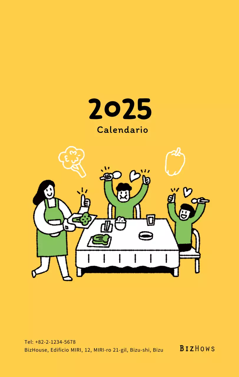 Calendario de Año Nuevo con simpáticas ilustraciones