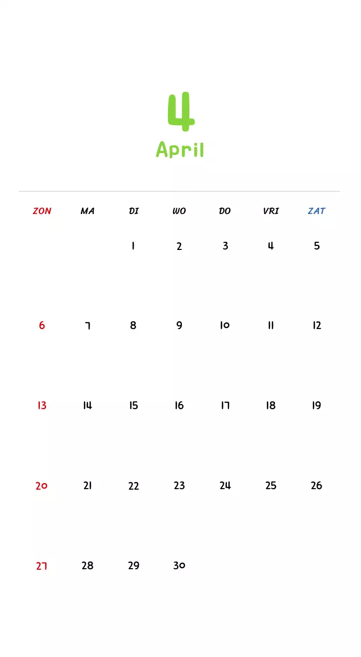 Nieuwjaarskalender met schattige illustraties